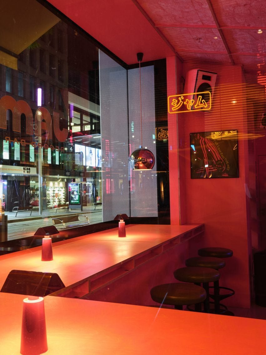 JAM Record Bar window seats by Akin Atelier