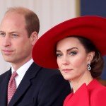 Prince William, Prince of Wales, and Catherine, Princess of Wales attend a welcoming ceremony for the President and First Lady of the Republic of Korea at the Horse Guards Parade on November 21, 2023 in London, England.